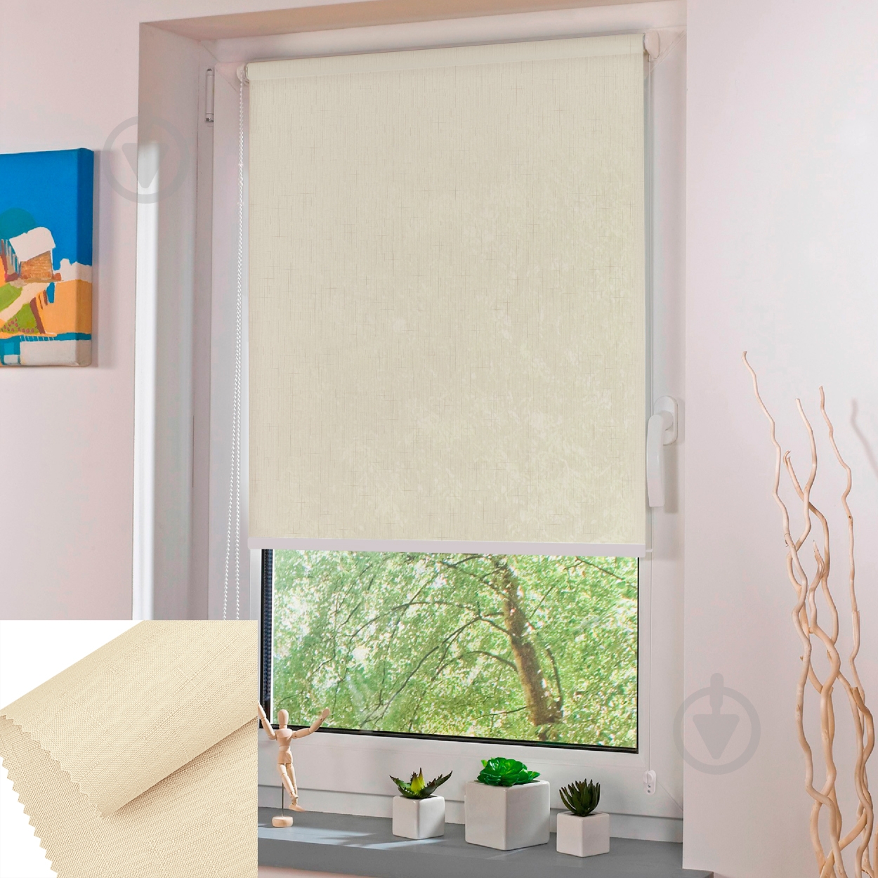 Ролета мини Rollotex LEN с фиксацией под наклон бежевая 79x100 см - фото 2 Ролета мини Rollotex LEN с фиксацией под наклон бежевая 79x100 см - фото 2