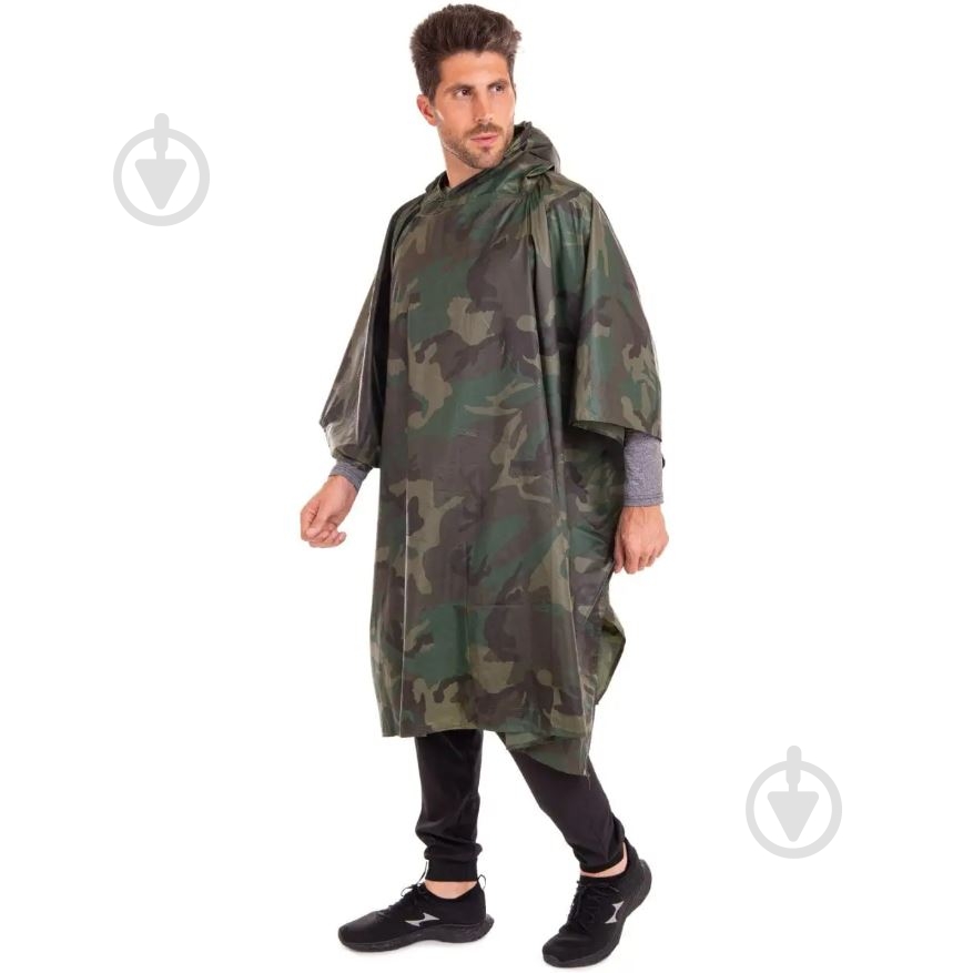 Пончо-дощовик EcoKraft з функцією намету р. one size камуфляж - фото 1