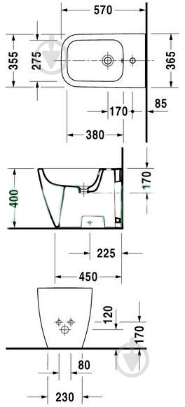 Биде напольное DURAVIT Happy D.2 2267100000 - фото 2 Биде напольное DURAVIT Happy D.2 2267100000 - фото 2