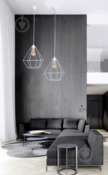 Подвес Lamperia Iron diamond 1x60 Вт E27 белый - фото 2 Подвес Lamperia Iron diamond 1x60 Вт E27 белый - фото 2