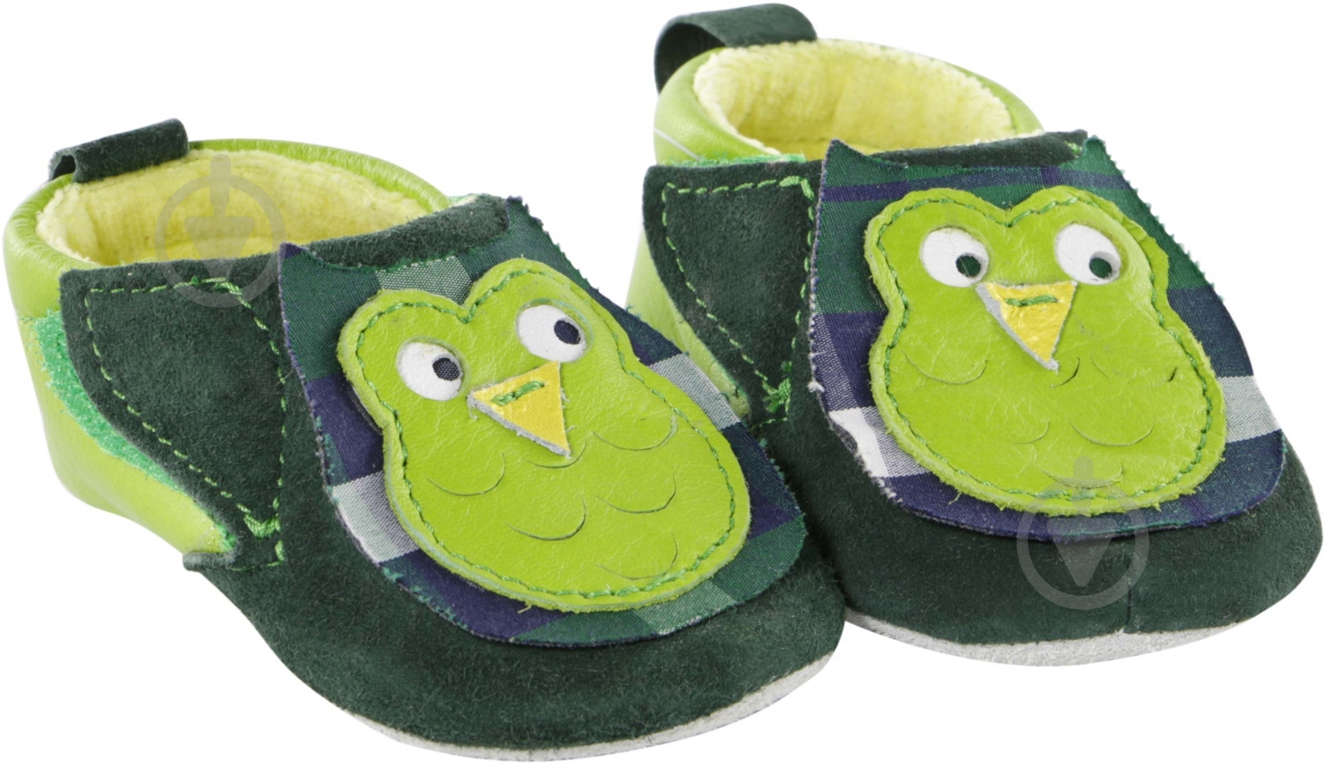 Пинетки детские Trinity Сова П1.1 р. 9,5 аппликация зеленый - фото 1