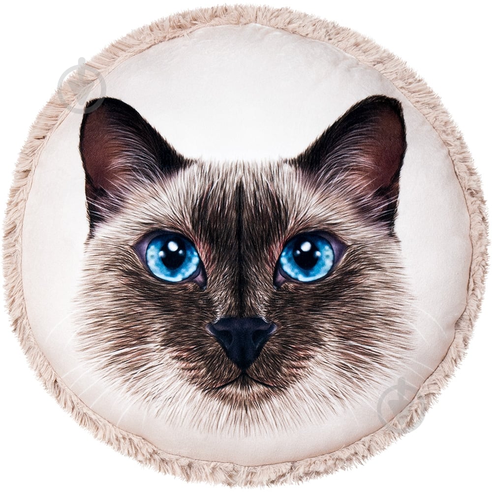 Подушка декоративная Кошка Сиамская 35x35 см светло-серый Stip - фото 1 Подушка декоративная Кошка Сиамская 35x35 см светло-серый Stip - фото 1