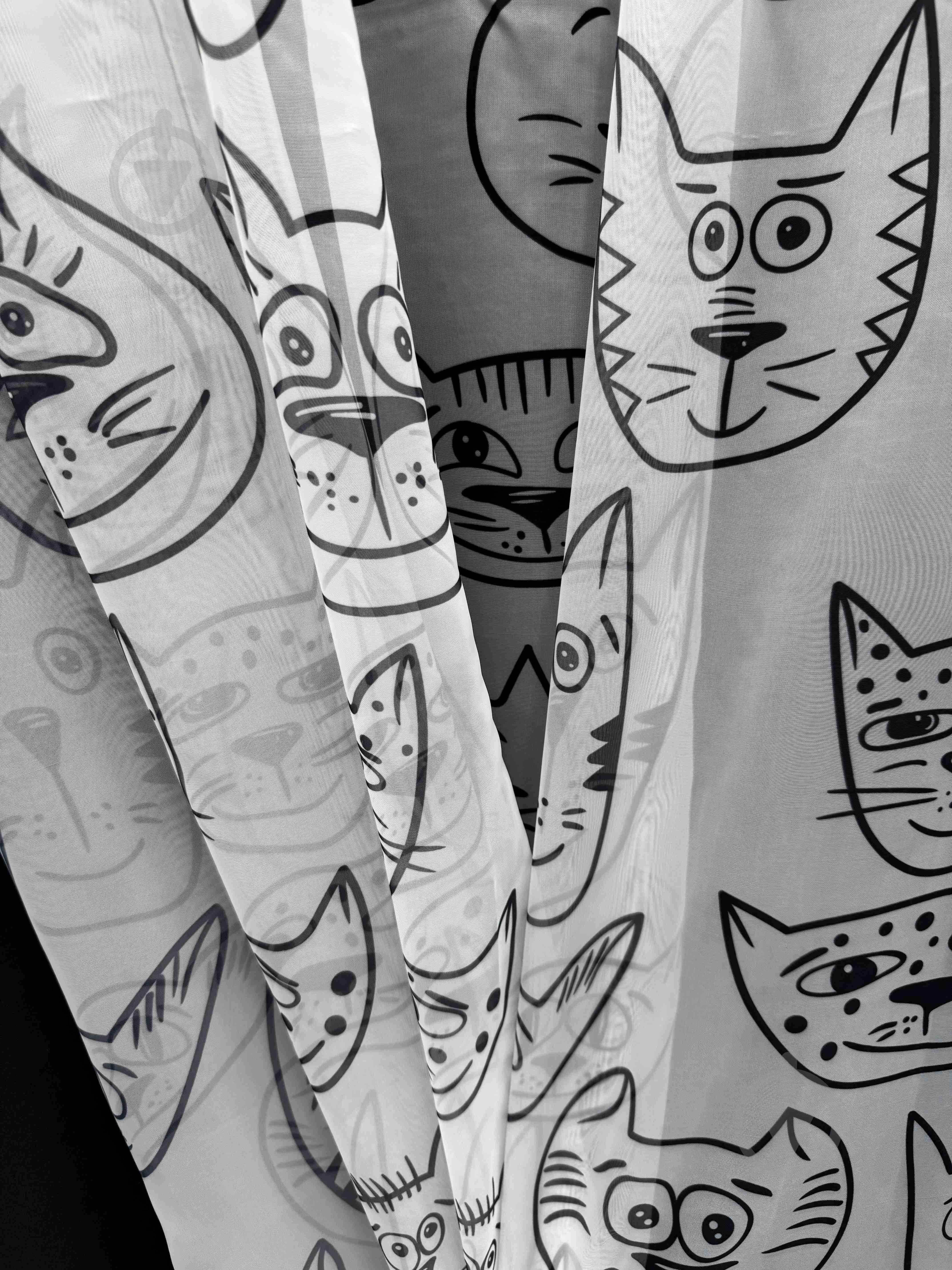 Тюль FAN CATS-1 300х270 см черно-белый Velvet House - фото 2