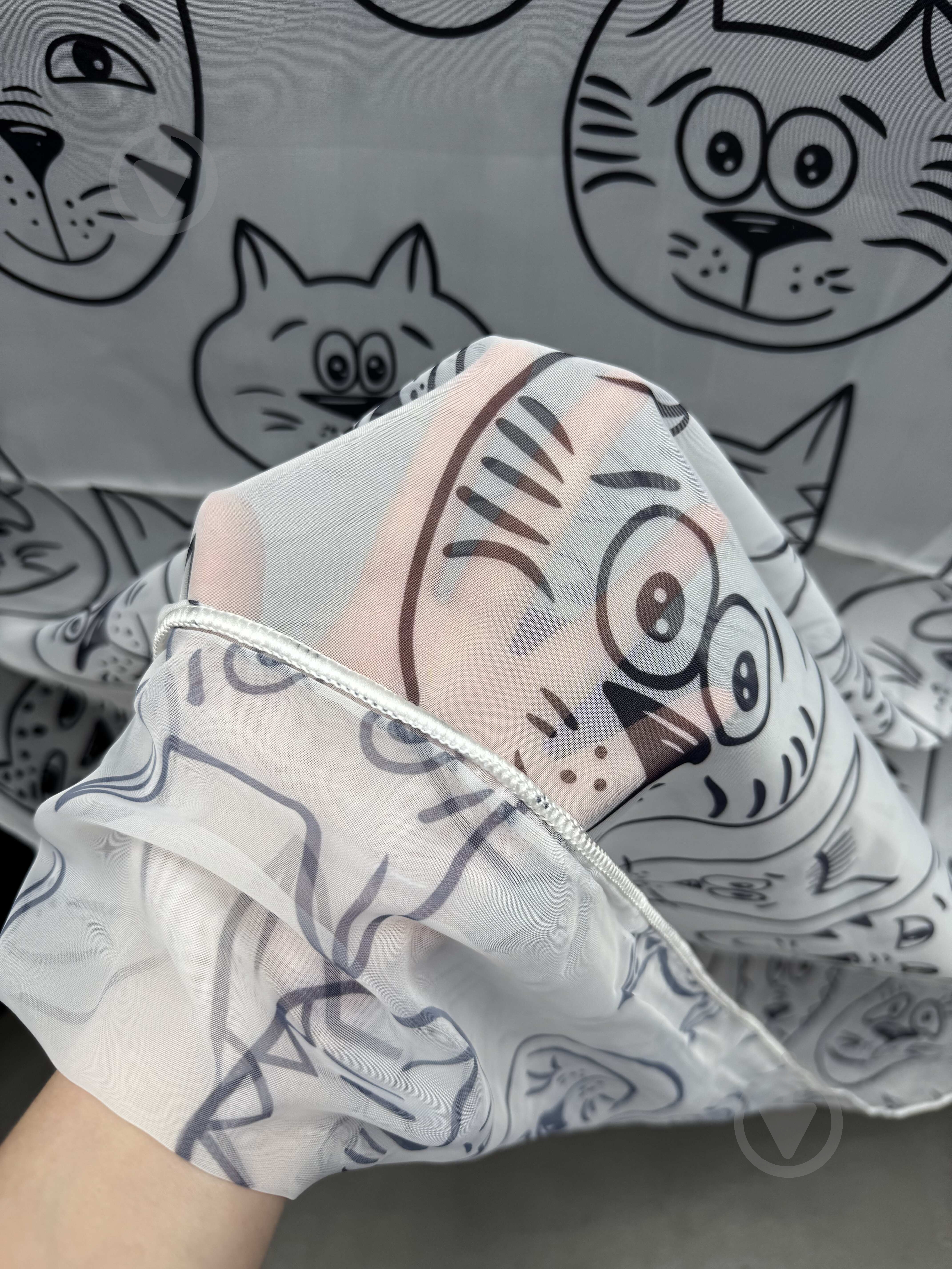 Тюль FAN CATS-1 300х270 см черно-белый Velvet House - фото 6