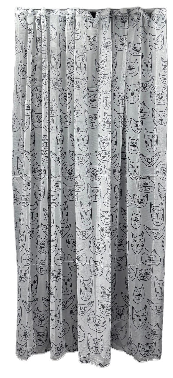 Тюль FAN CATS-1 300х270 см черно-белый Velvet House - фото 1