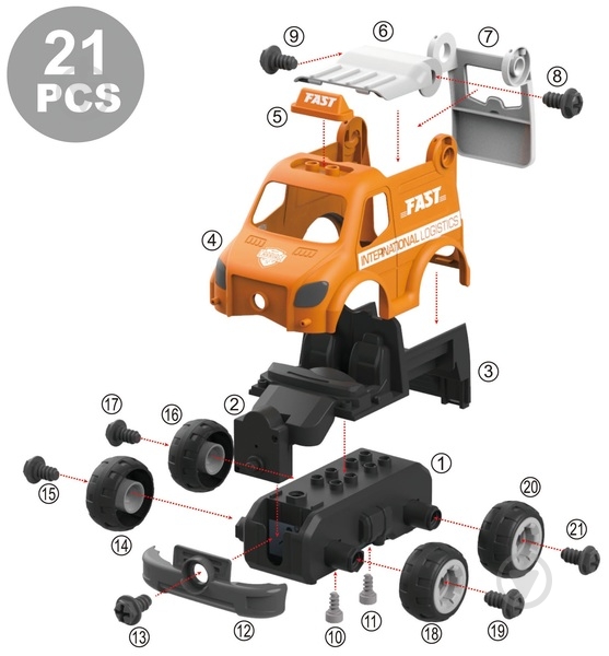Игровой набор DIY Spatial Creativity Конструктор Служба доставки с электрическим двигателем CJ-1379205 - фото 3 Игровой набор DIY Spatial Creativity Конструктор Служба доставки с электрическим двигателем CJ-1379205 - фото 3
