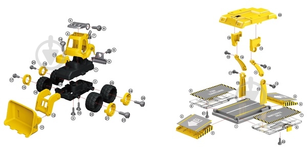 Игровой набор DIY Spatial Creativity Конструктор Бульдозер и Самосвал CJ-1614191 - фото 4