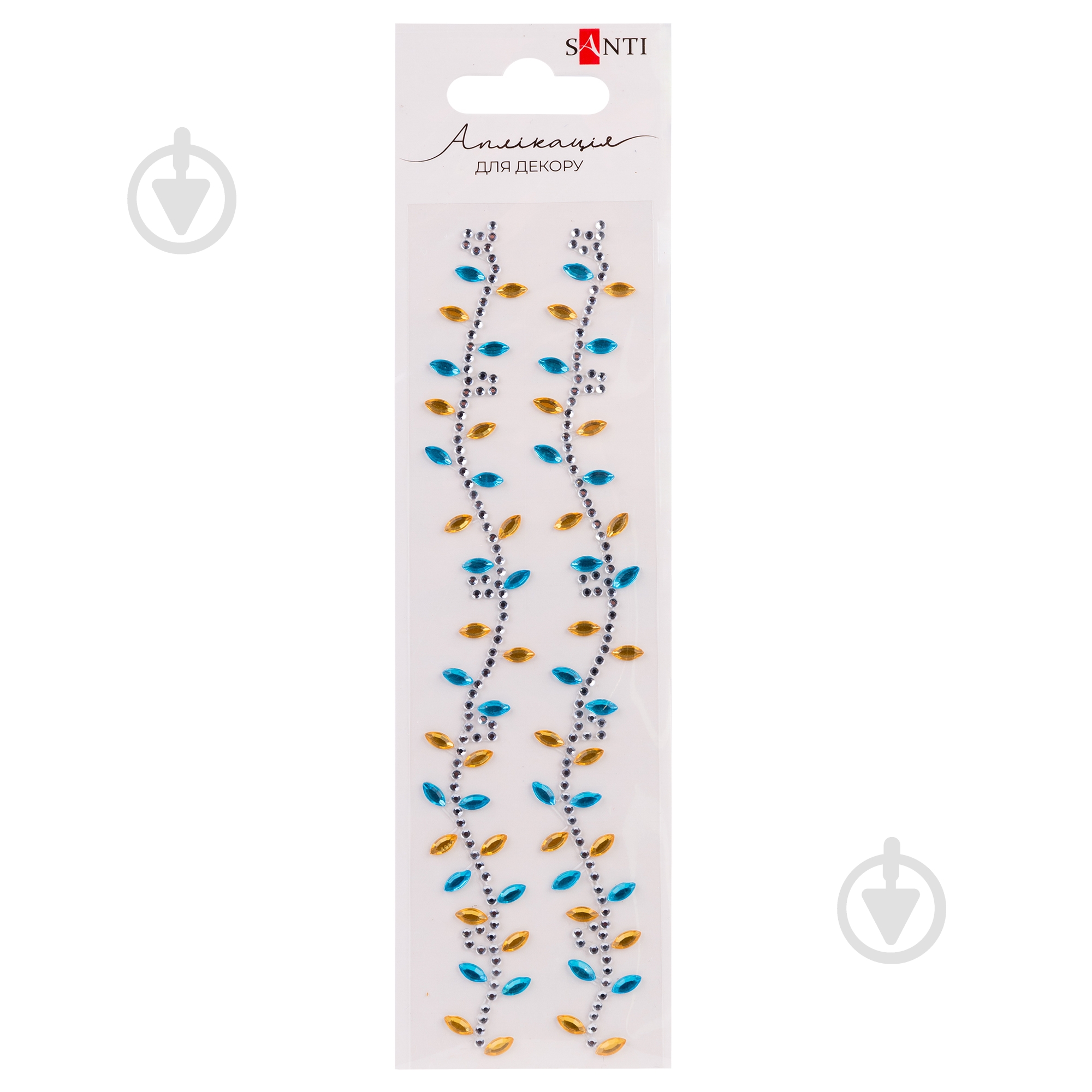 Набір для аплікації Santi зі страз самоклеючих Листя синьо-жовті 4х16 см 743034 - фото 1 Набір для аплікації Santi зі страз самоклеючих Листя синьо-жовті 4х16 см 743034 - фото 1