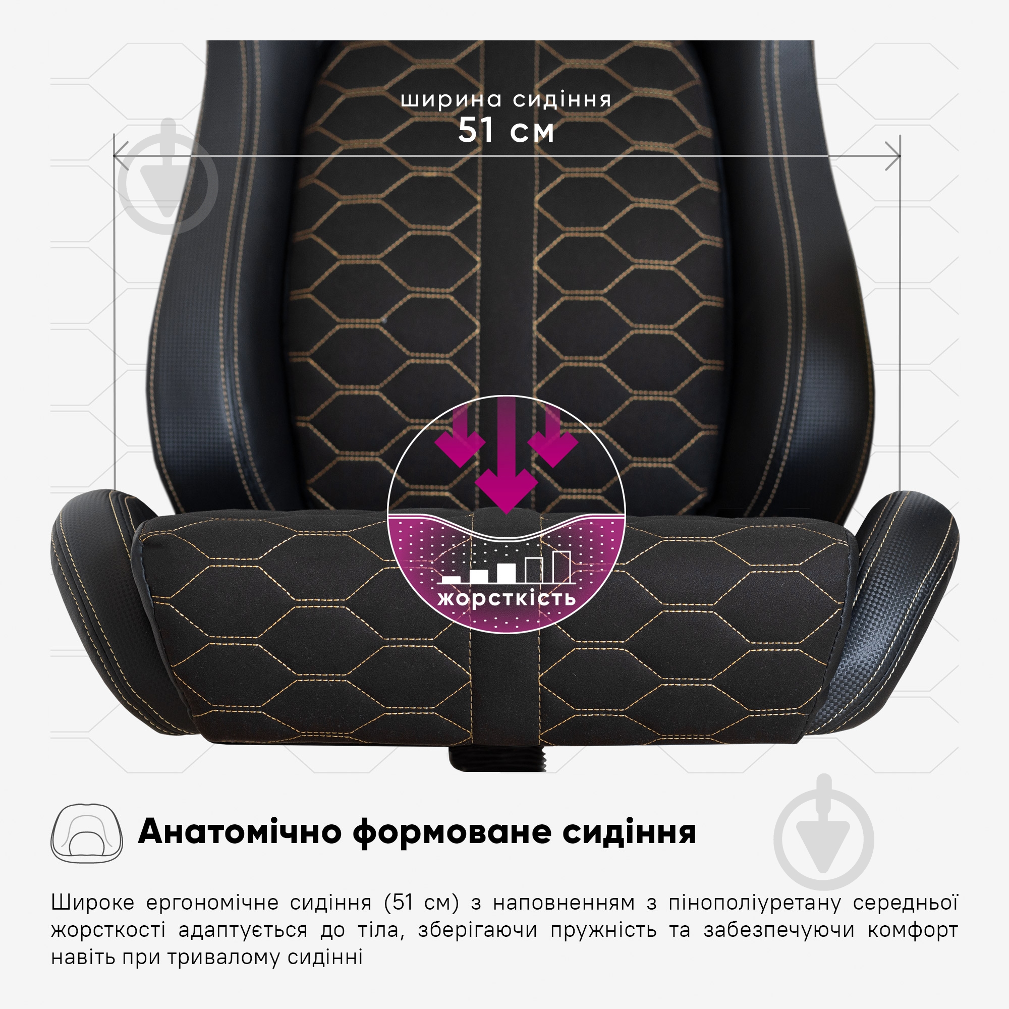 Кресло игровое Cyberlux Hermes Fabric золотой/черный - фото 6