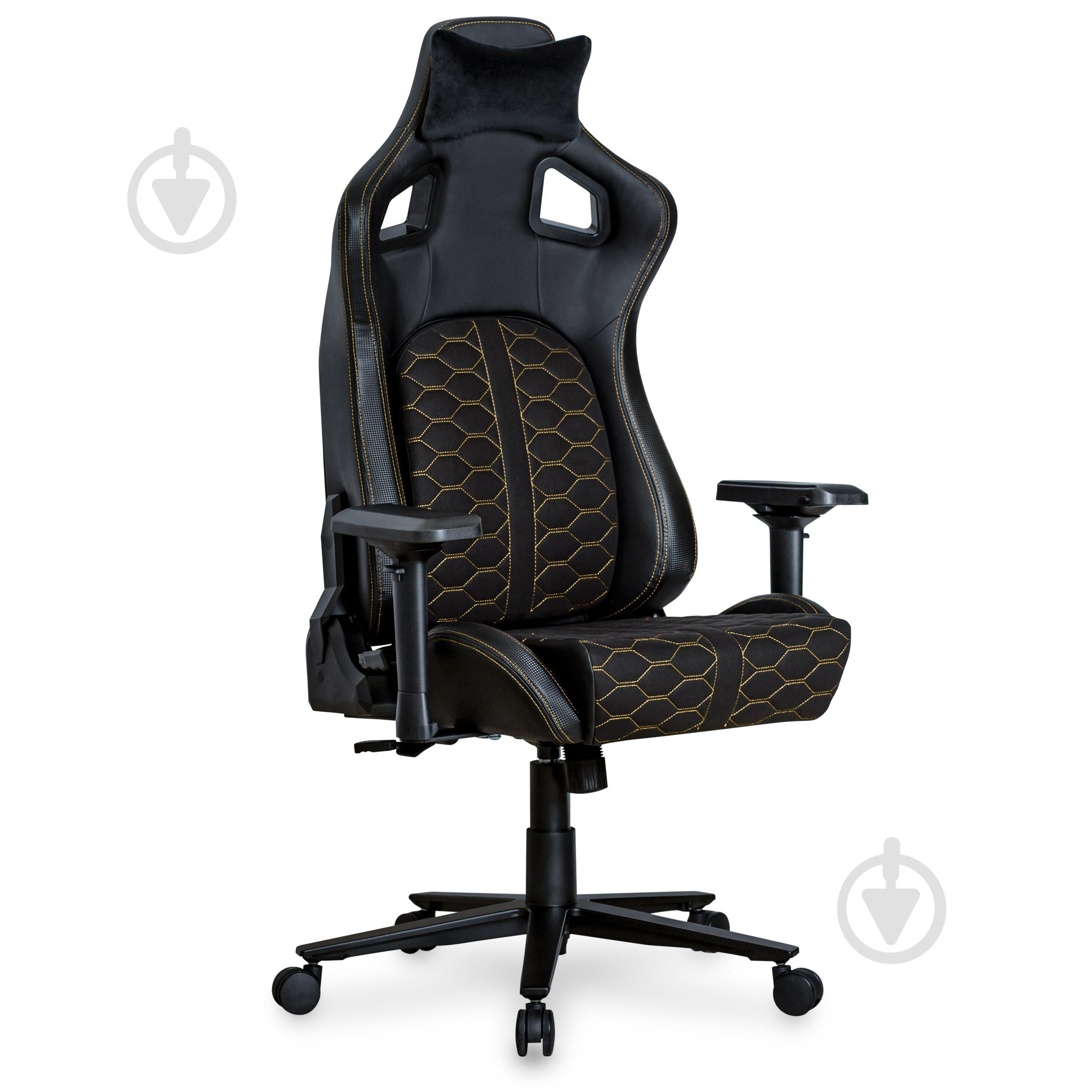 Кресло игровое Cyberlux Hermes Fabric золотой/черный - фото 1
