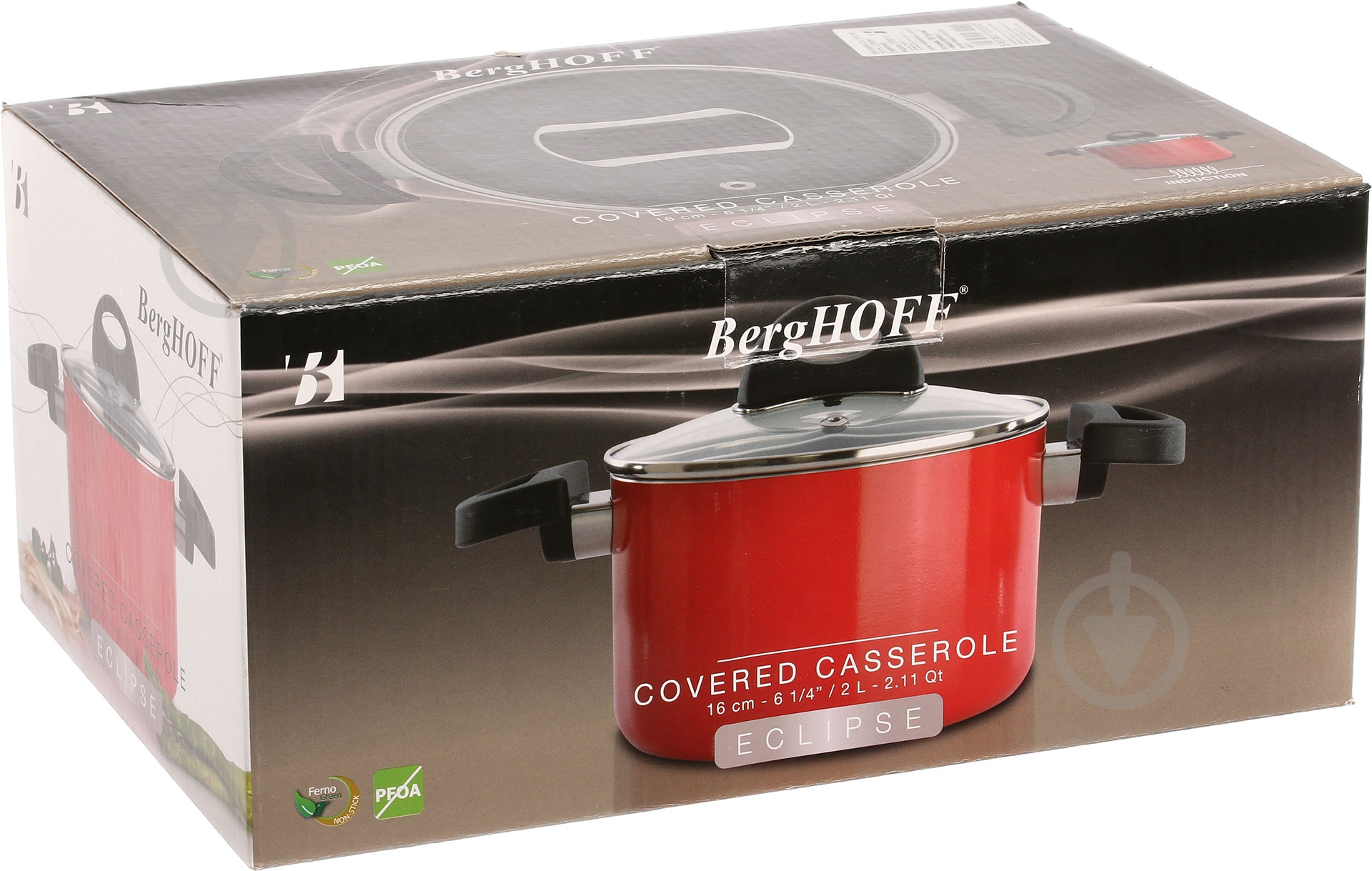 Кастрюля с крышкой BergHOFF Eclipse 2 л 16 см красная - фото 5 Кастрюля с крышкой BergHOFF Eclipse 2 л 16 см красная - фото 5