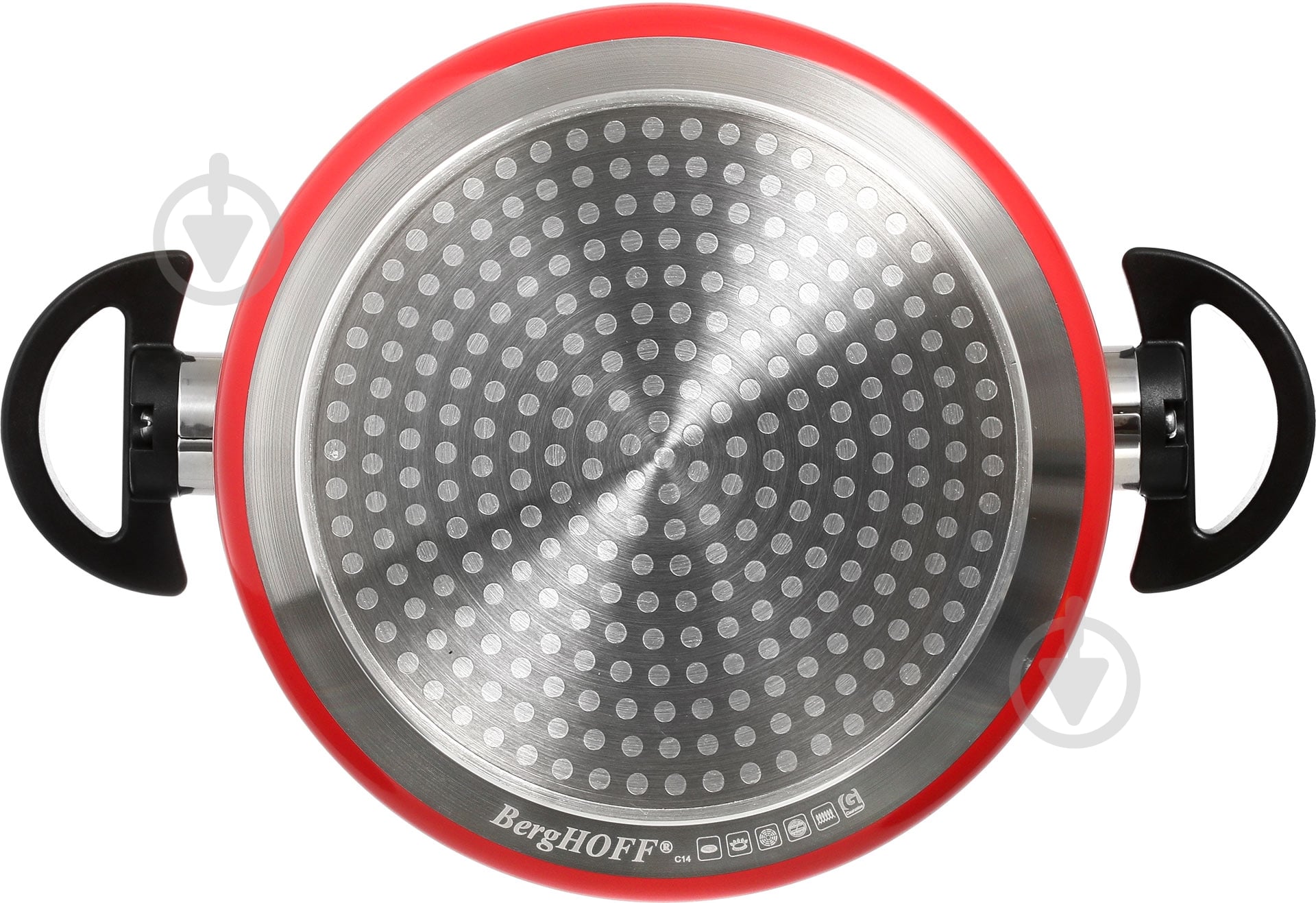 Кастрюля с крышкой BergHOFF Eclipse 2 л 16 см красная - фото 4 Кастрюля с крышкой BergHOFF Eclipse 2 л 16 см красная - фото 4