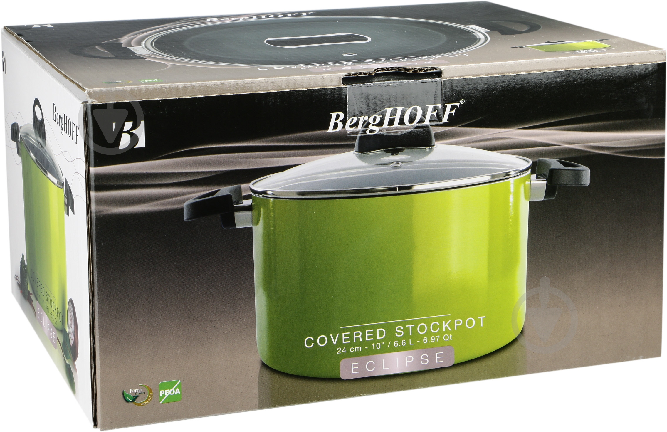 Кастрюля BergHOFF Eclipse 6,6 л 24 см зеленая - фото 4