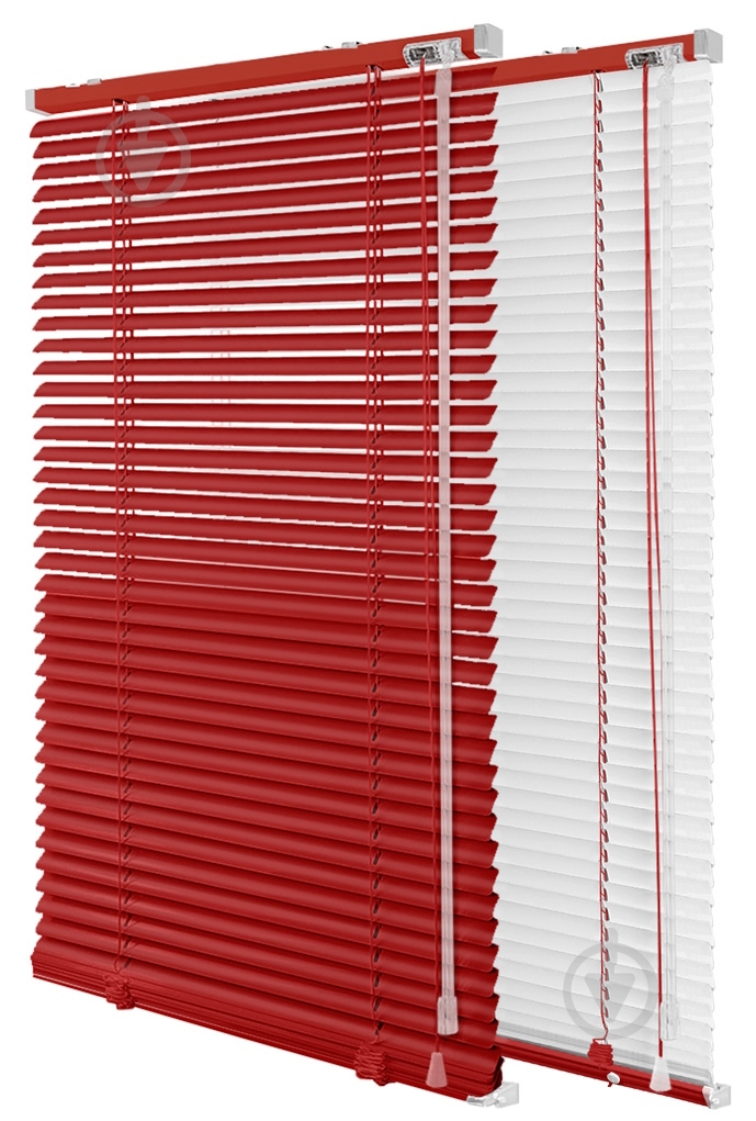 Жалюзи Rollotex алюминиевые с фиксацией двухцветные 39х120 см красно-белые - фото 1 Жалюзи Rollotex алюминиевые с фиксацией двухцветные 39х120 см красно-белые - фото 1