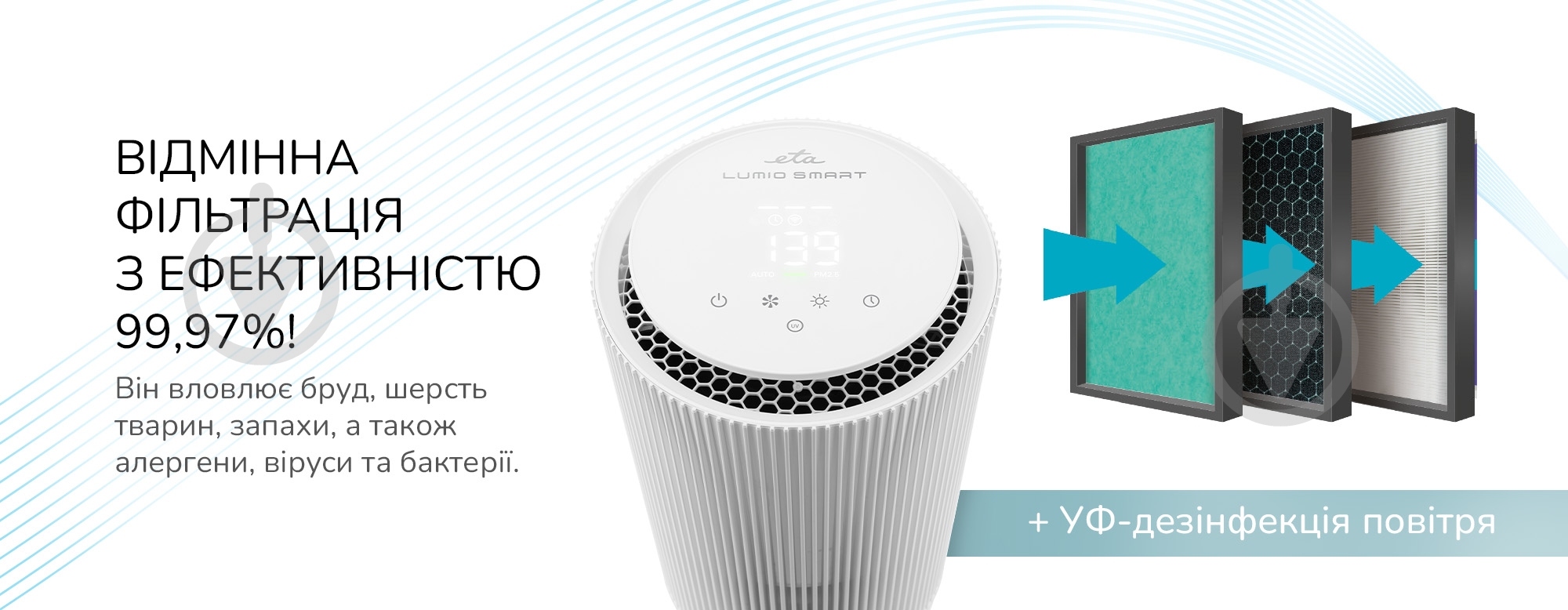 Очищувач повітря ETA Lumio Smart 7569 90000 - фото 10
