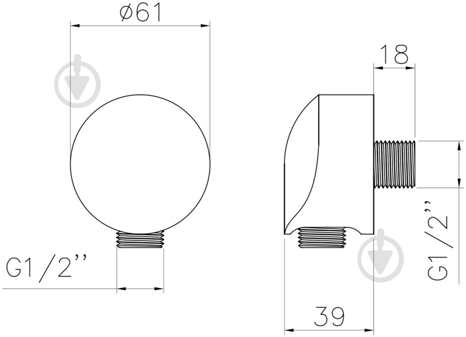 Шланговое подключение Imprese HC01 1/2 - фото 2