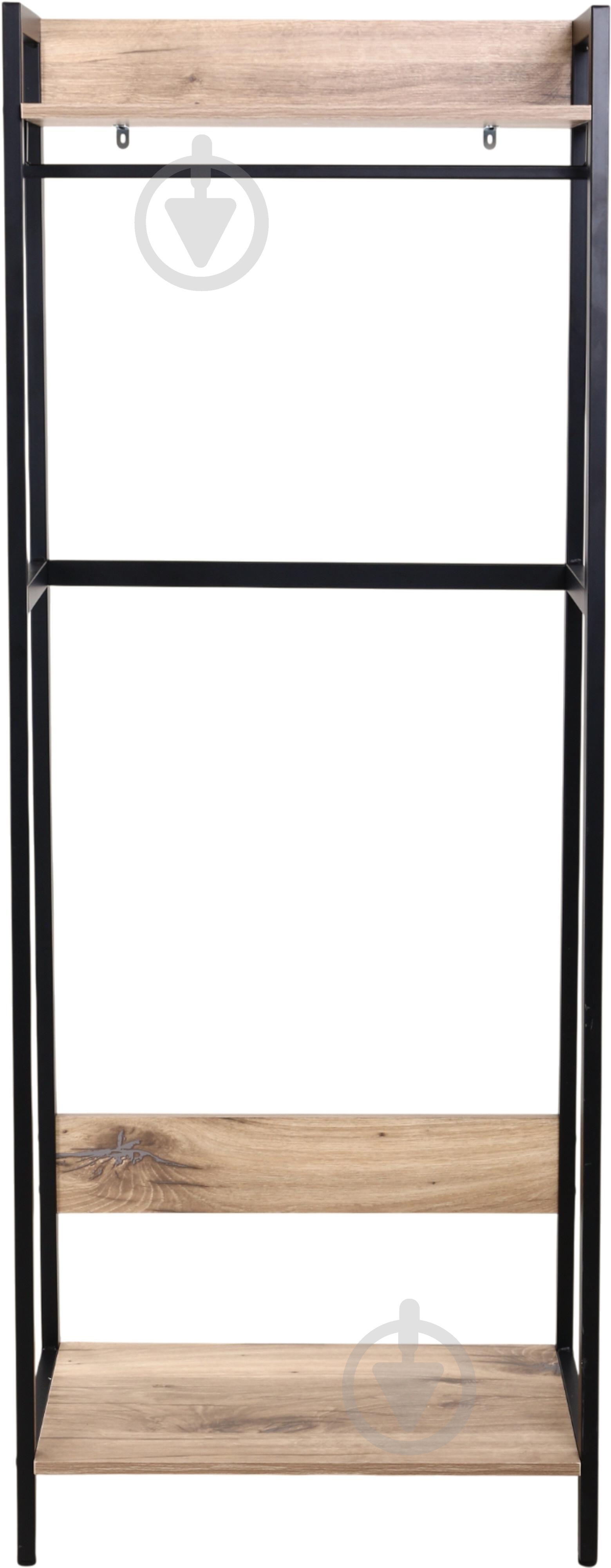Вешалка Центр Меблів Твин с полкой под обувь 640х400х1690 мм черный/бежевый - фото 2