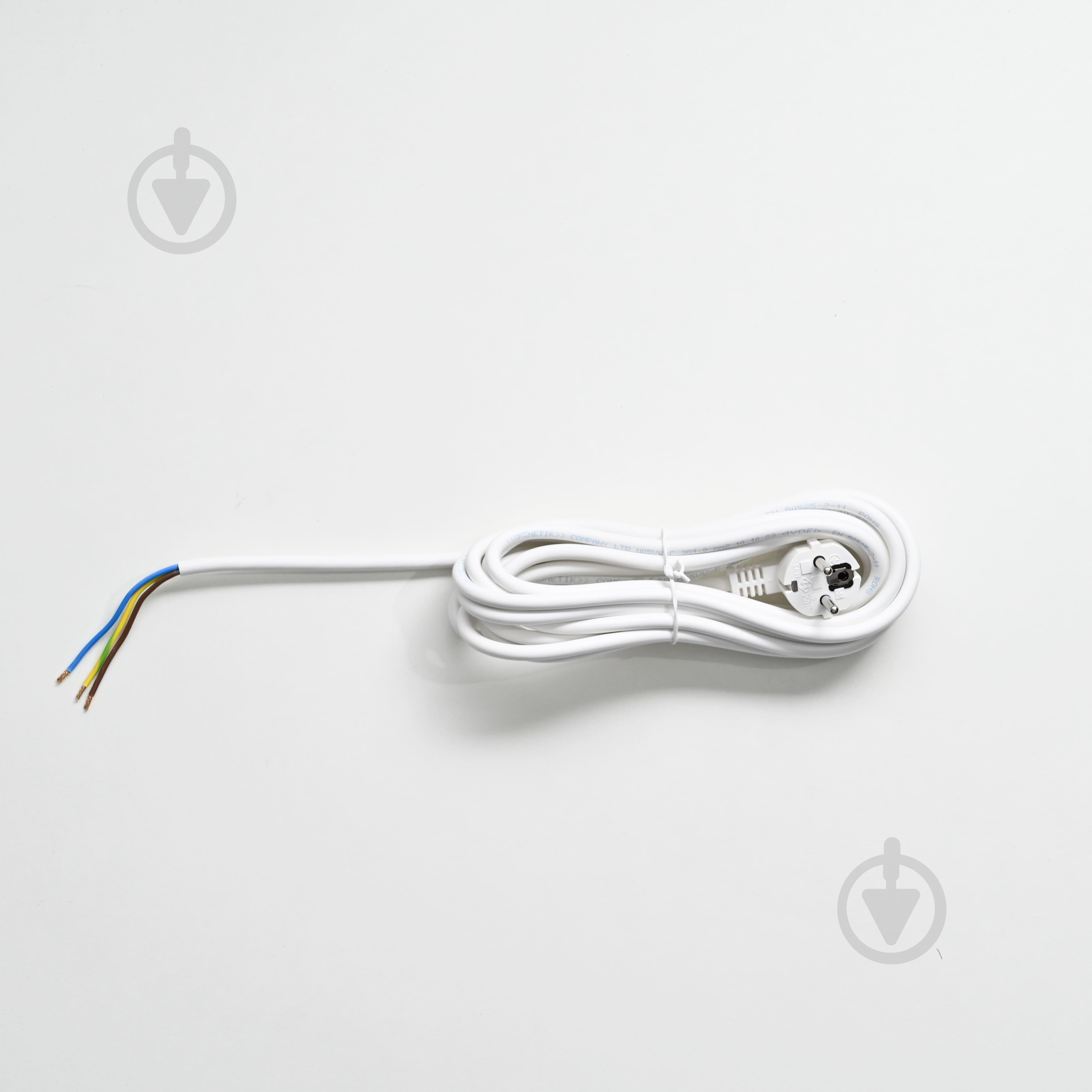 Шнур мережевий з вилкою Magnetik 3x1,0 для подовжувача L 3000 мм (білий) мідь - фото 2