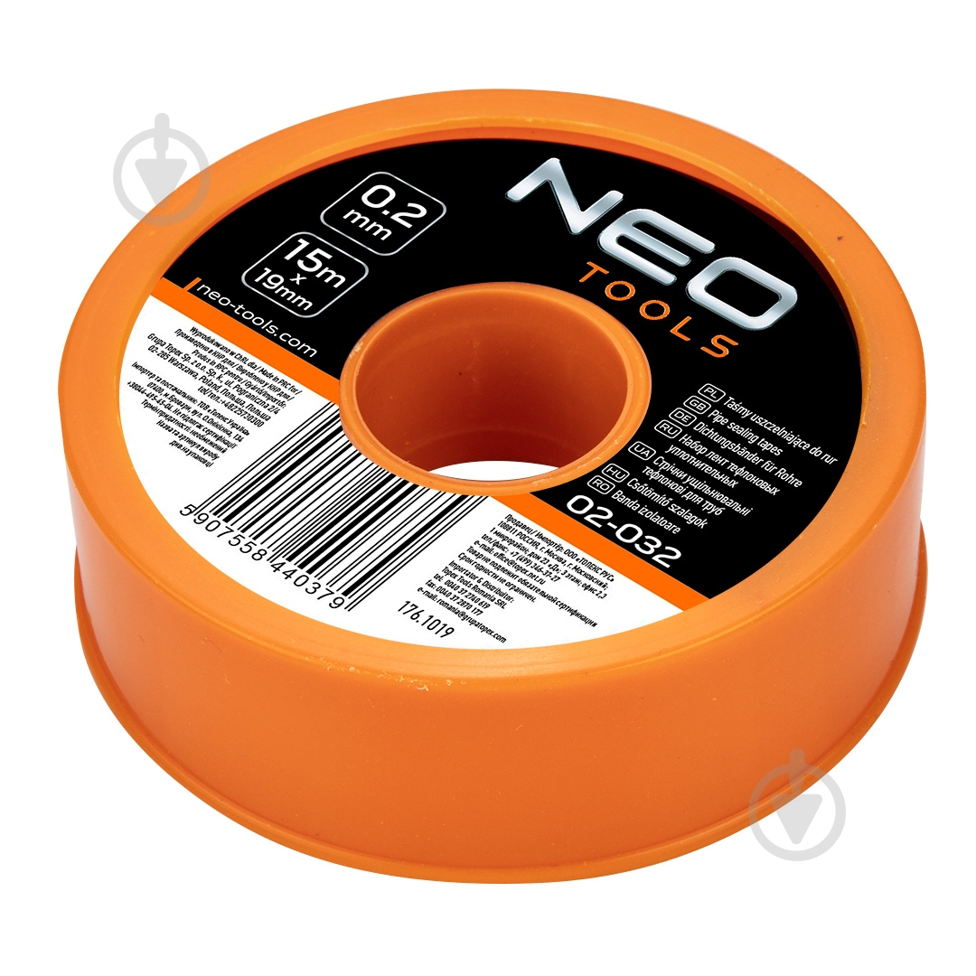 Стрічка тефлонова NEO tools 15 м x 19 мм 02-032 - фото 1