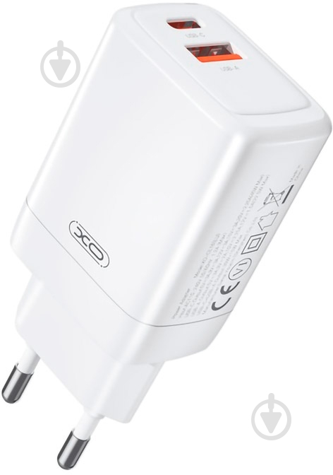 Сетевое зарядное устройство Xo CE16 1xUSB-A/1xUSB-C/QC3.0 PD45W White (CE16_WHITE) - фото 2 Сетевое зарядное устройство Xo CE16 1xUSB-A/1xUSB-C/QC3.0 PD45W White (CE16_WHITE) - фото 2