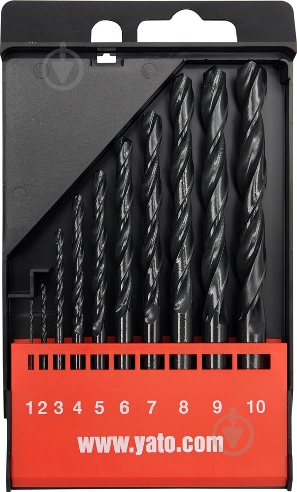 Набір свердел YATO HSS 1-10 мм 10 шт. YT-4461 - фото 1 Набір свердел YATO HSS 1-10 мм 10 шт. YT-4461 - фото 1