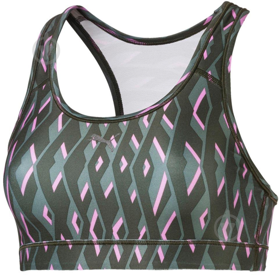Бра Puma 4Keeps Graphic Bra M 51699706 р.L зеленый - фото 1 Бра Puma 4Keeps Graphic Bra M 51699706 р.L зеленый - фото 1