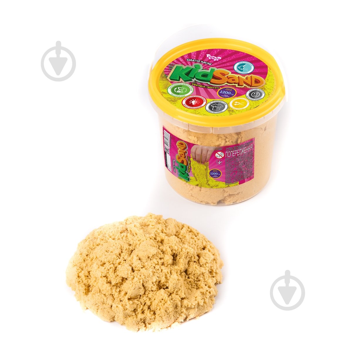 Кінетичний пісок Danko Toys KidSand банка 1200 г (12) в асортименті KS-01-04 - фото 1