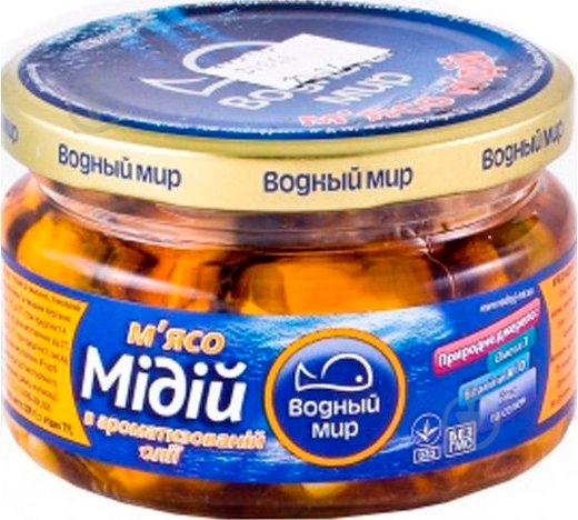 М'ясо мідій Водний Світ в ароматизованій олії 200 г - фото 1