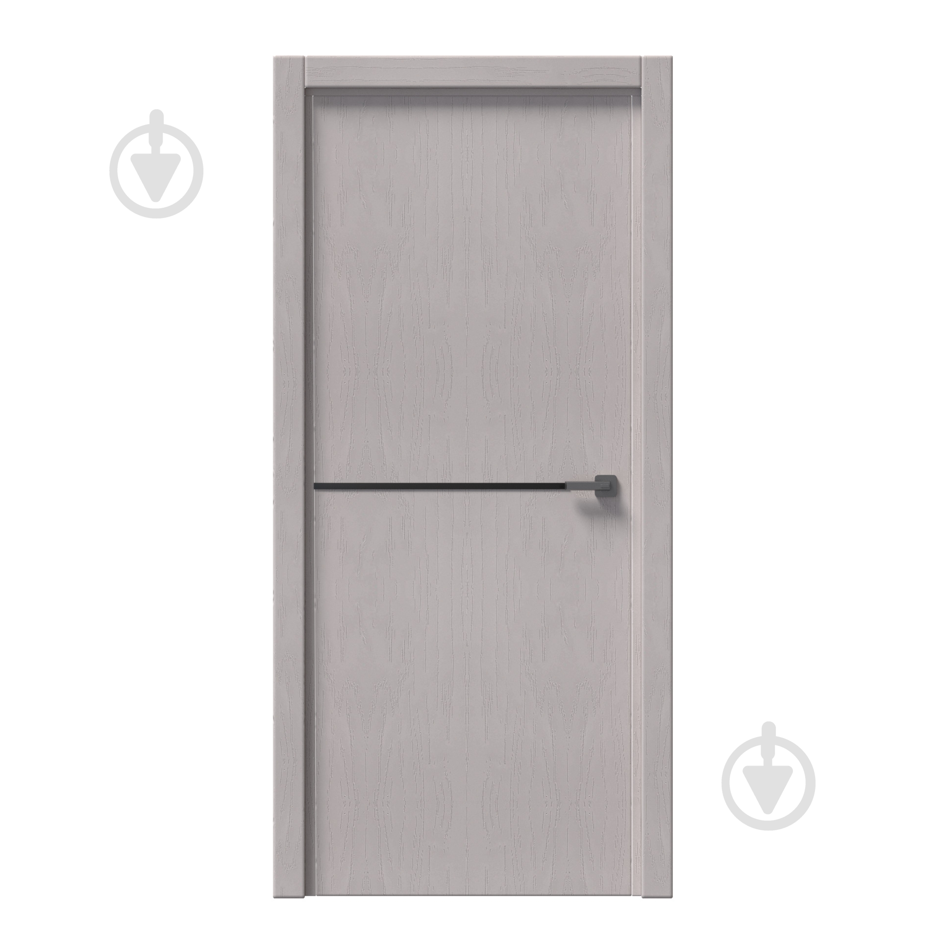 Дверное полотно IN WOOD ET-02 ПГ с черным молдингом и кромкой 700 мм белый структурный - фото 1