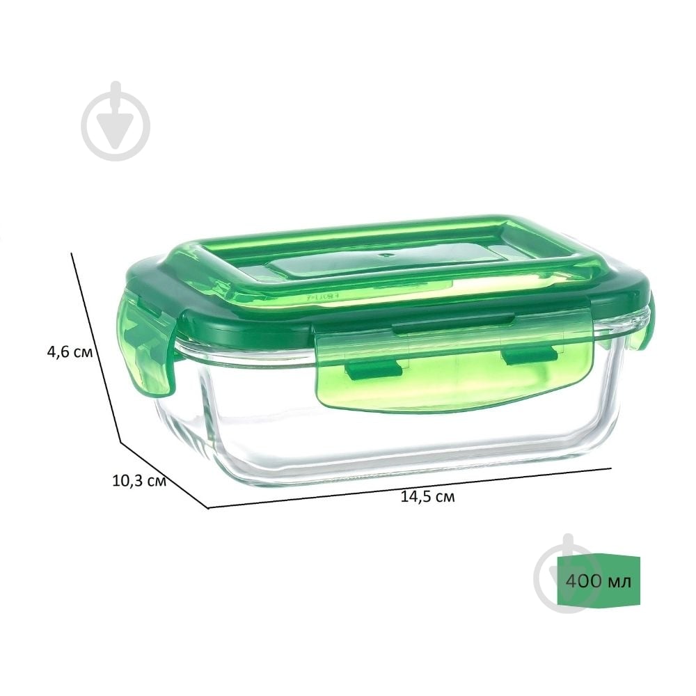 Контейнер для зберігання Flamberg Original Rectangular Green 400 мл - фото 2