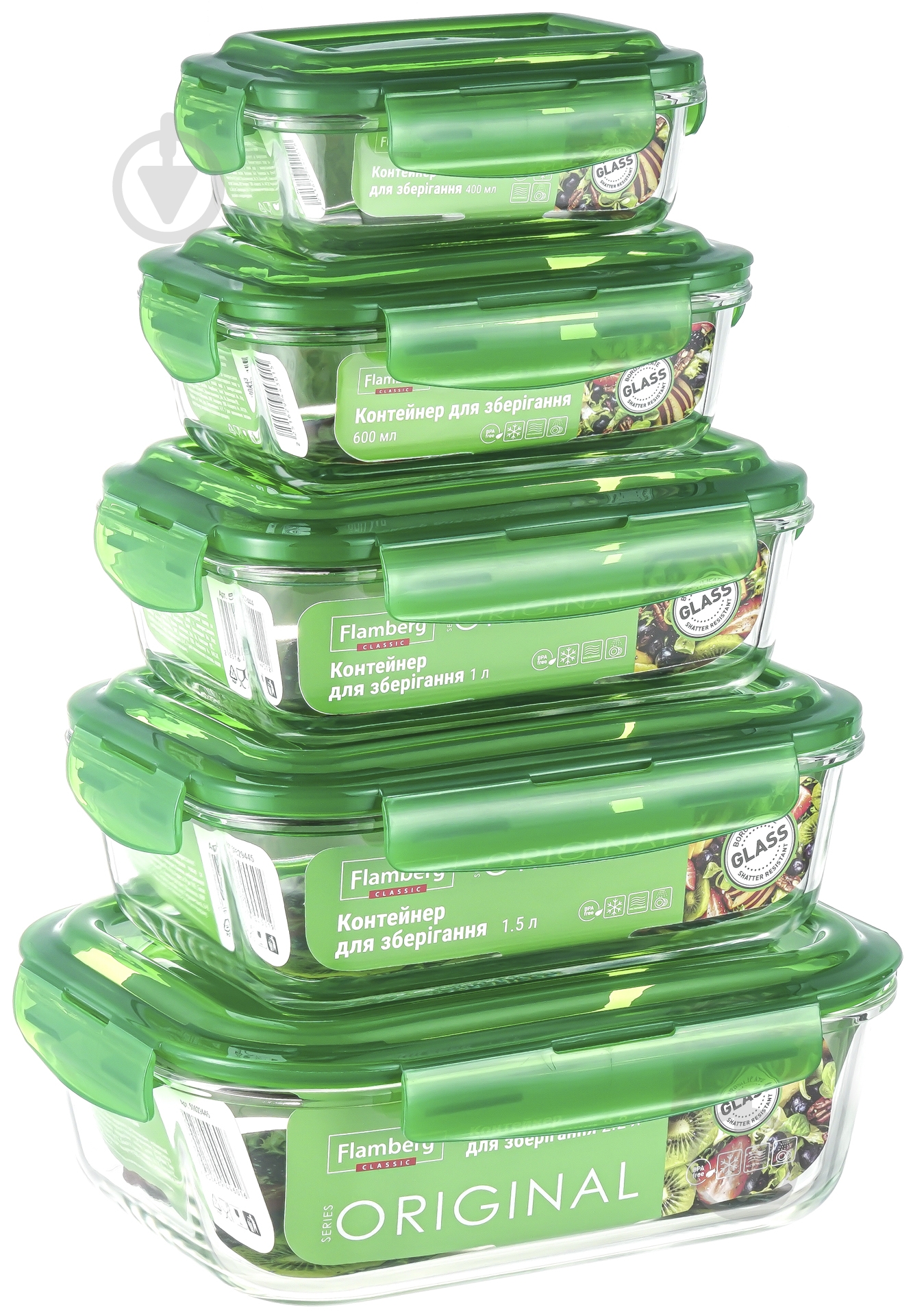 Контейнер для хранения Flamberg Original Rectangular Green 600 мл - фото 8