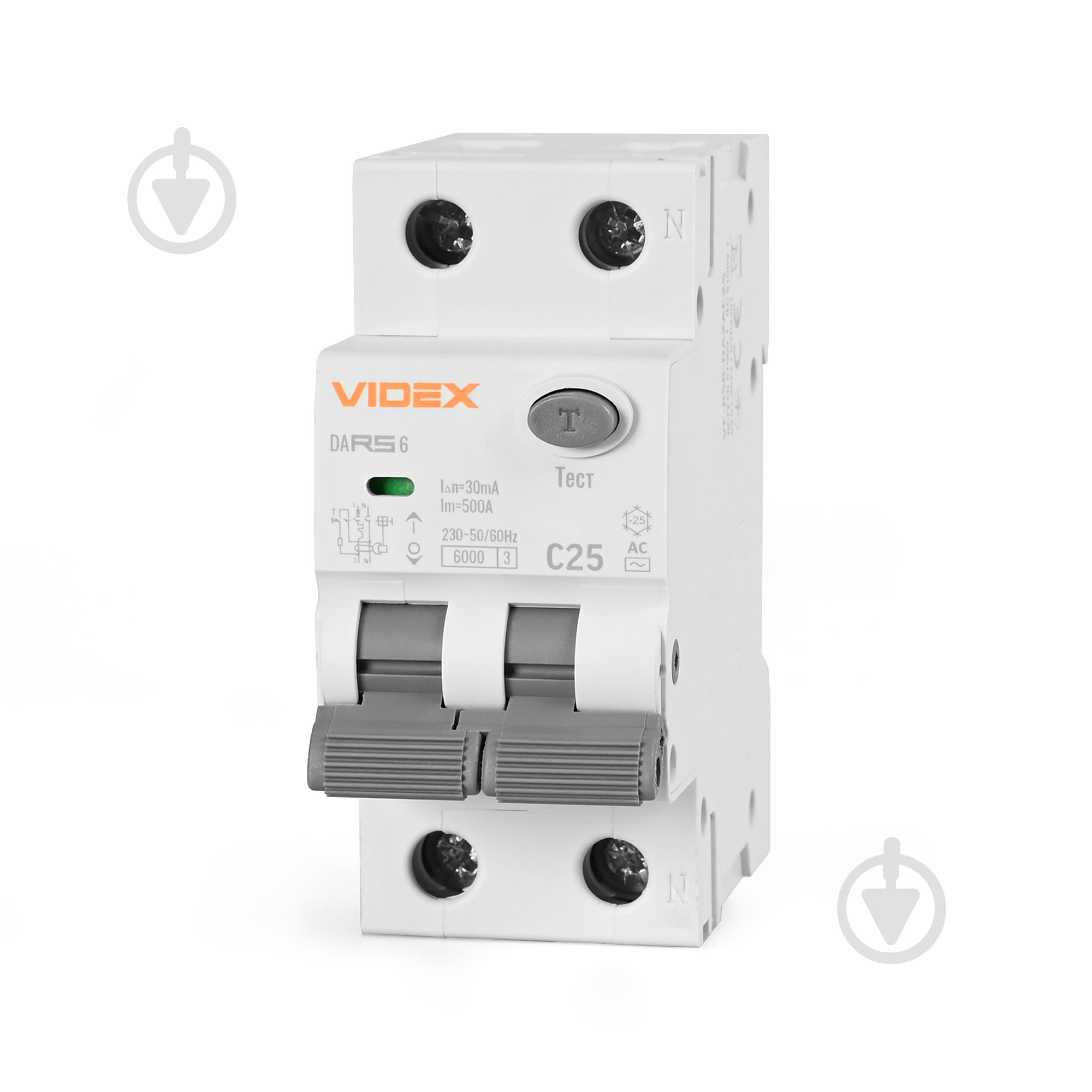 Диференційний автомат Videx VF-RS6-DA2AC25 27119 - фото 1