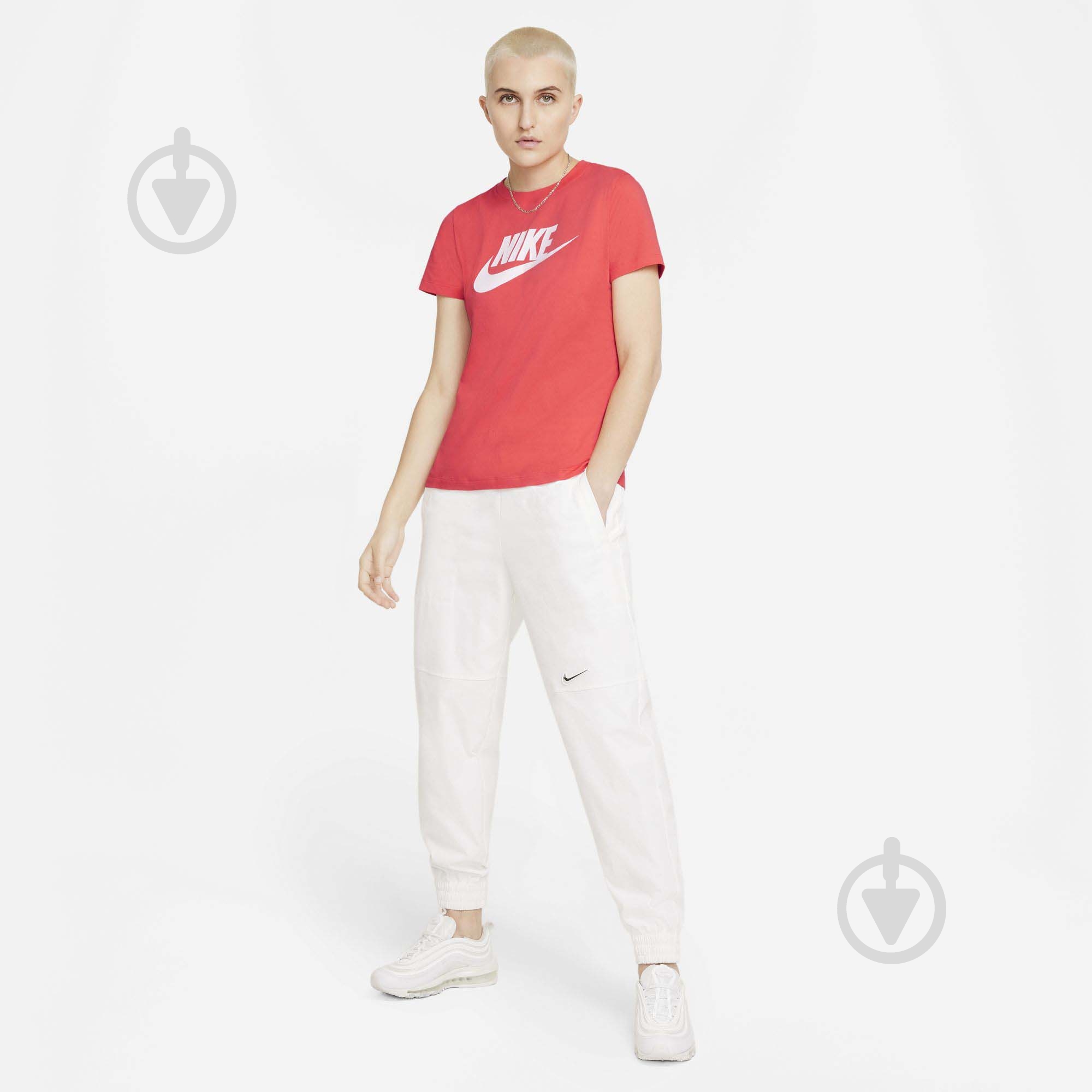 Футболка Nike W NSW TEE ESSNTL ICON FUTUR BV6169-814 р.XS красный - фото 4