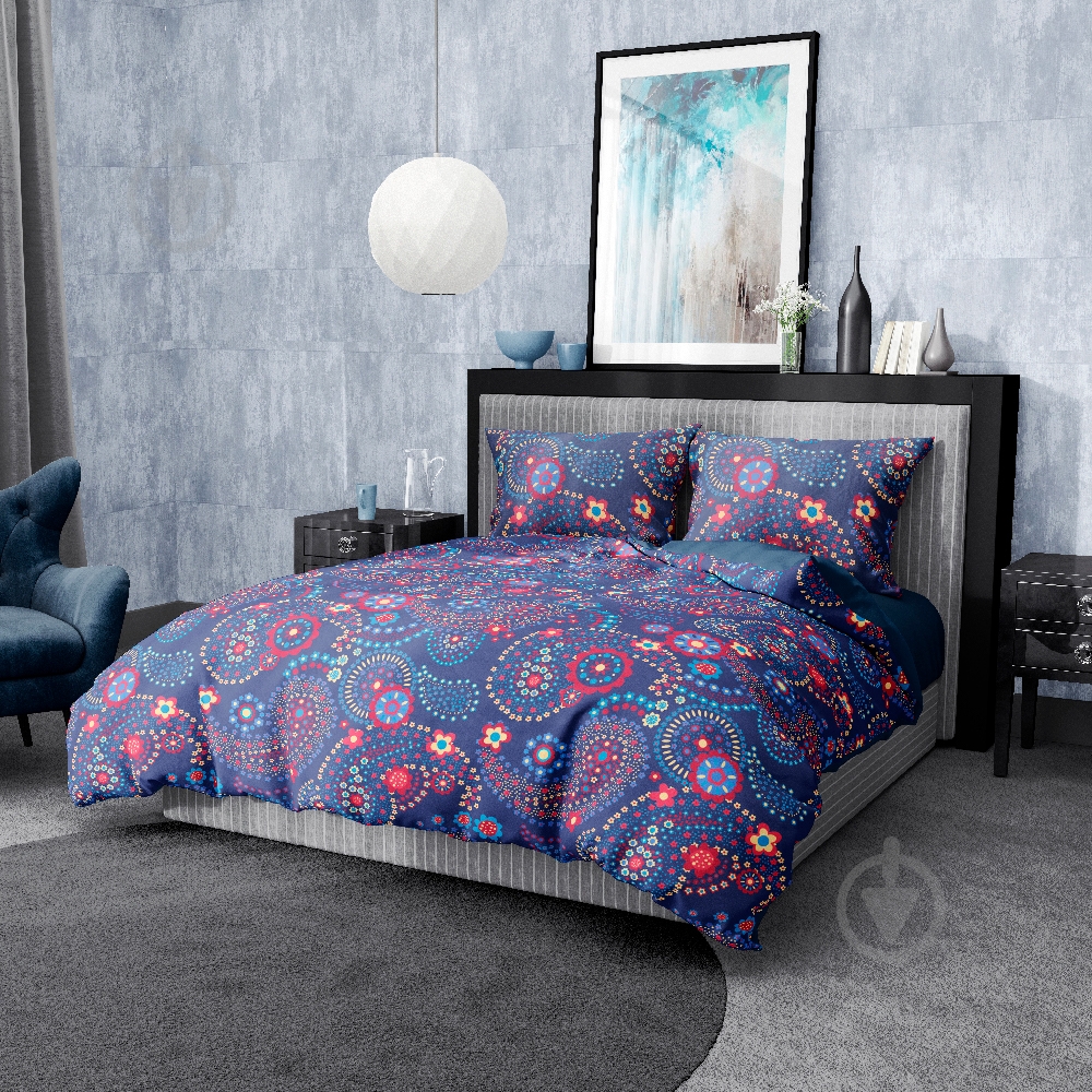 Комплект постельного белья 1,5 сп. Pattern синий UP! (Underprice) - фото 1 Комплект постельного белья 1,5 сп. Pattern синий UP! (Underprice) - фото 1