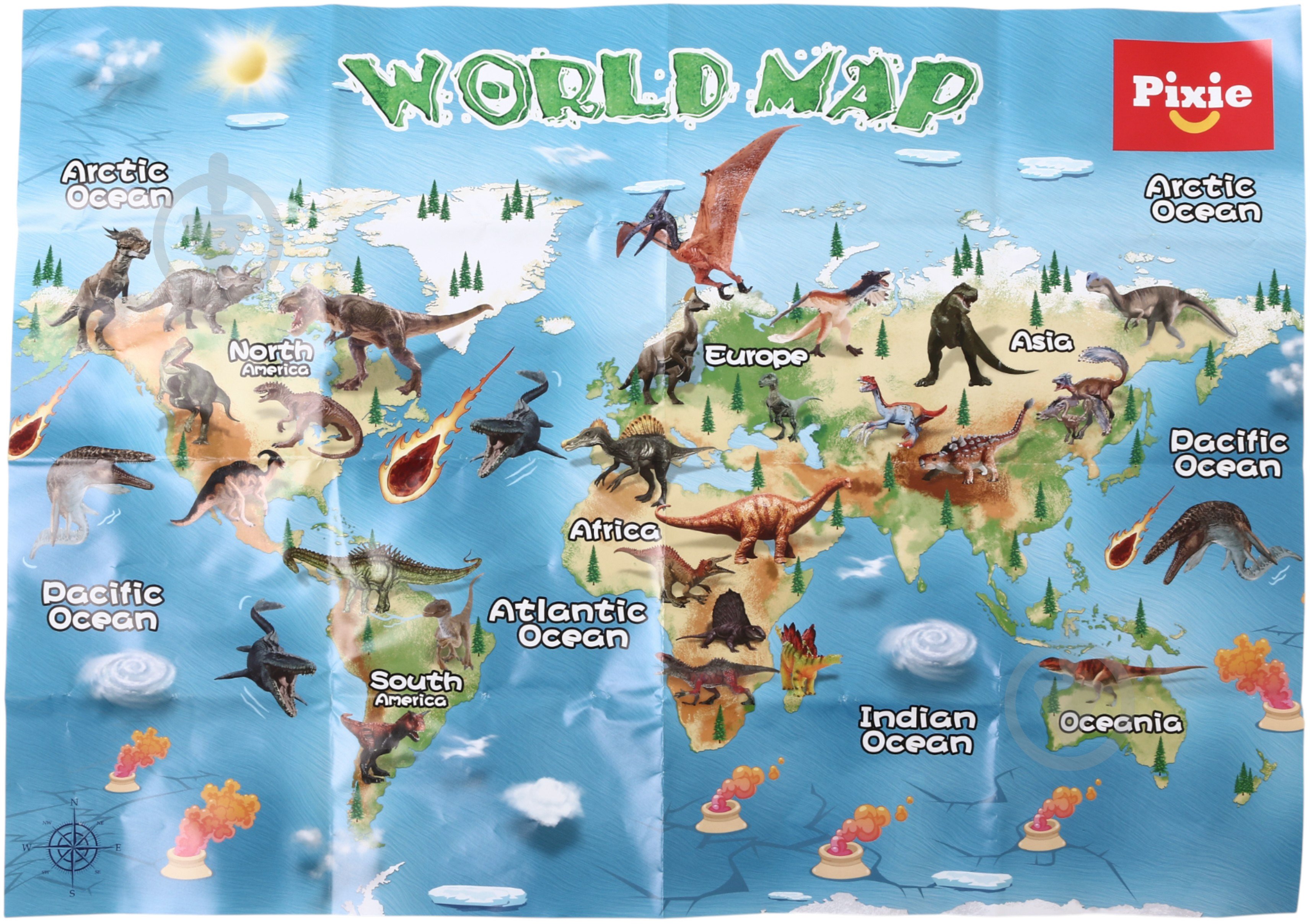 Игровой набор PIXIE ведро динозавры 19 шт. 20.5х15.5х15.5 см пластик YX-8010 - фото 11