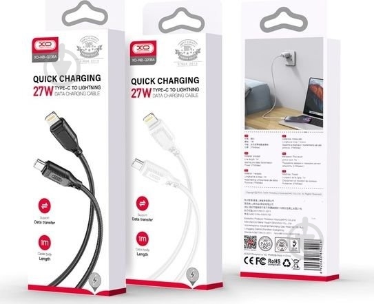 Кабель Xo Braided Type-C to Lightning 27W 1 м белый (NBQ236A_White) - фото 2