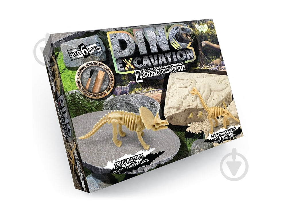 Игровой набор Danko Toys для проведения раскопок DINO EXCAVATION укр. (6) в ассортименте DEX-01-04,05,06 - фото 1
