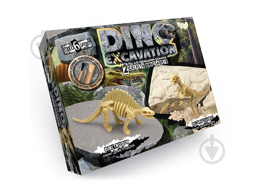Игровой набор Danko Toys для проведения раскопок DINO EXCAVATION укр. (6) в ассортименте DEX-01-04,05,06 - фото 2