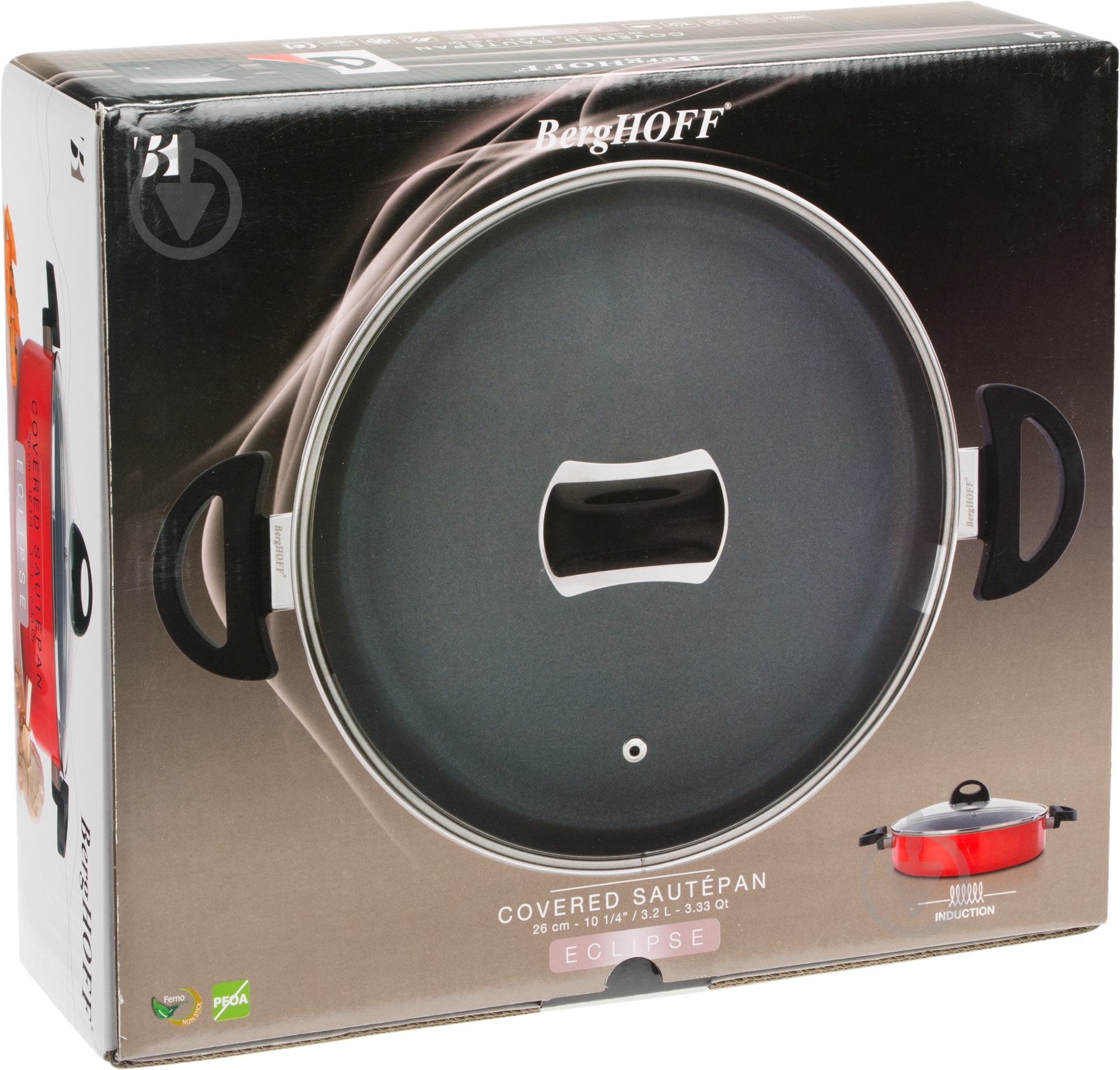Сотейник с крышкой Eclipse 3,2 л 26 см красный BergHOFF - фото 4 Сотейник с крышкой Eclipse 3,2 л 26 см красный BergHOFF - фото 4