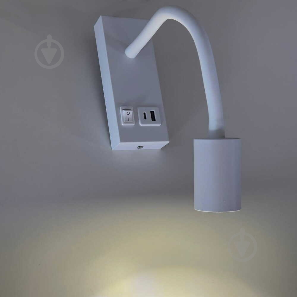 Бра Violux SNAKE USB+Type-C 1x5 Вт білий 552002 - фото 6