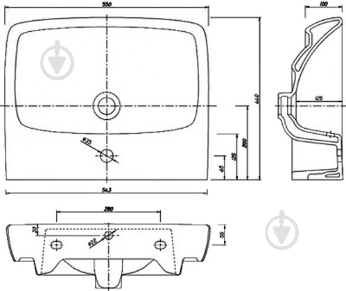Умывальник Kolo Nova Pro 55 см - фото 2 Умывальник Kolo Nova Pro 55 см - фото 2