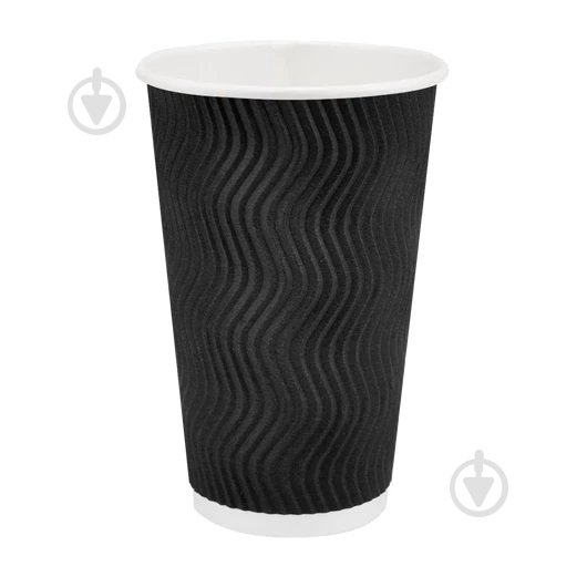 Стакан 450 мл 20 шт. чорний/хвиля 450 мл 20 шт. - фото 1 Стакан 450 мл 20 шт. чорний/хвиля 450 мл 20 шт. - фото 1