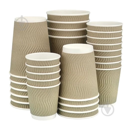 Стакан 450 мл 20 шт. бурый/волна 450 мл 20 шт. - фото 1 Стакан 450 мл 20 шт. бурый/волна 450 мл 20 шт. - фото 1