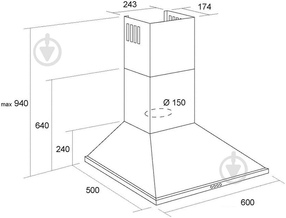 Вытяжка Pyramida KH 60 (1000) WHITE - фото 6