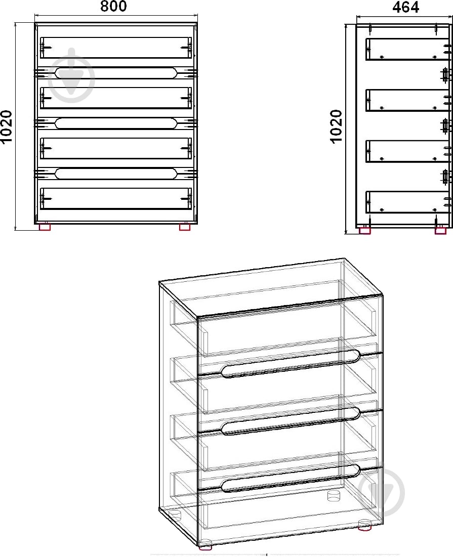Комод Компанит МС-7 дуб сонома - фото 2