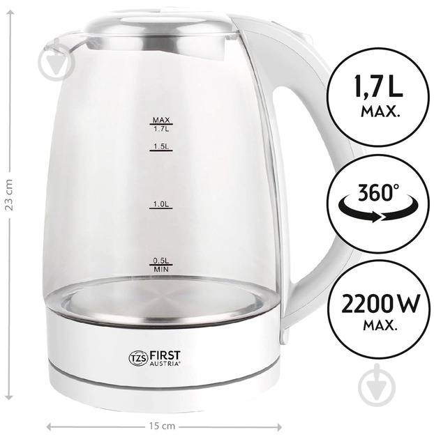 Электрочайник First FA-5404-1-WI - фото 4
