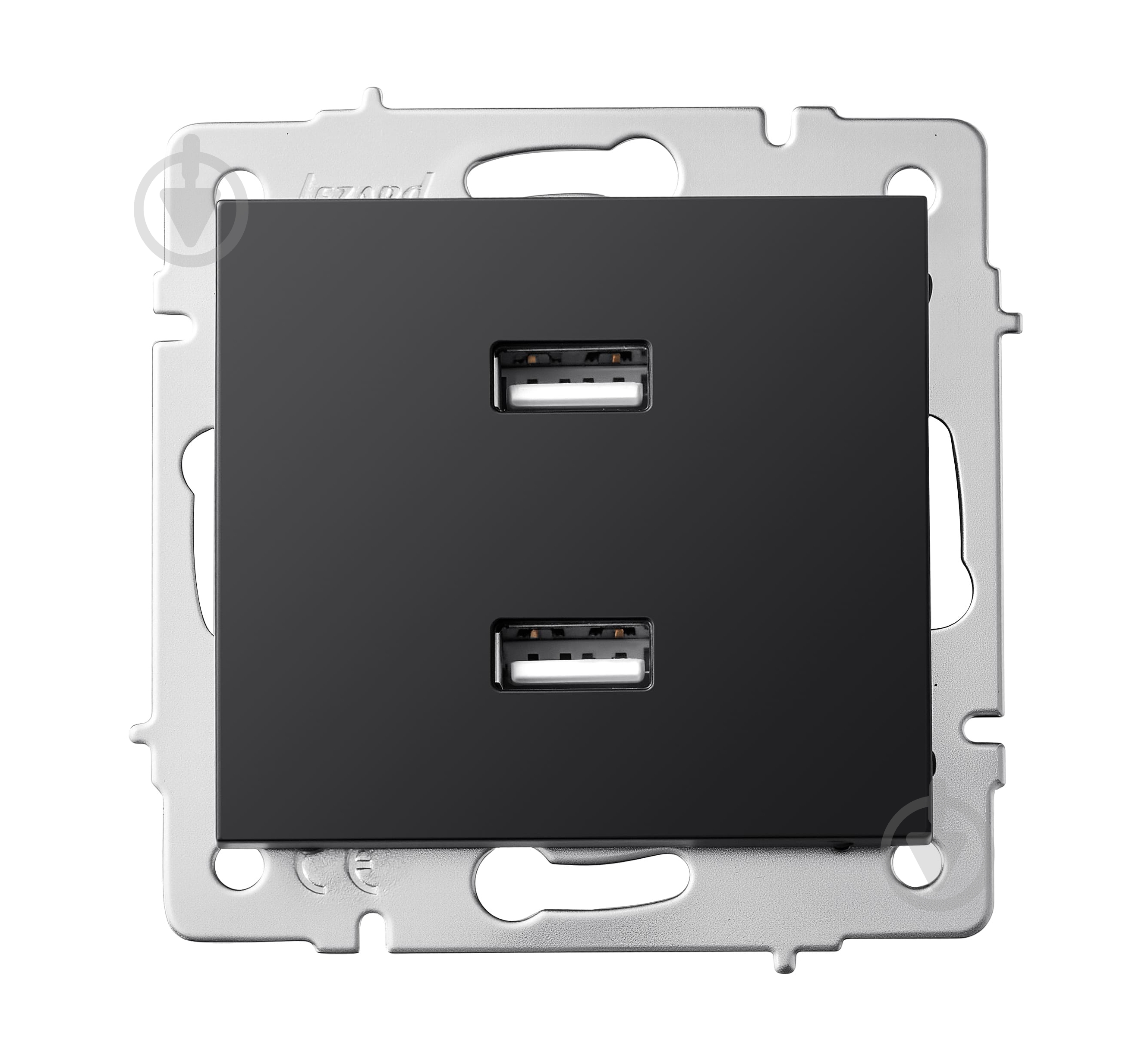 Механизм розетки USB Lezard Rain антрацит 703-4288-192 - фото 1