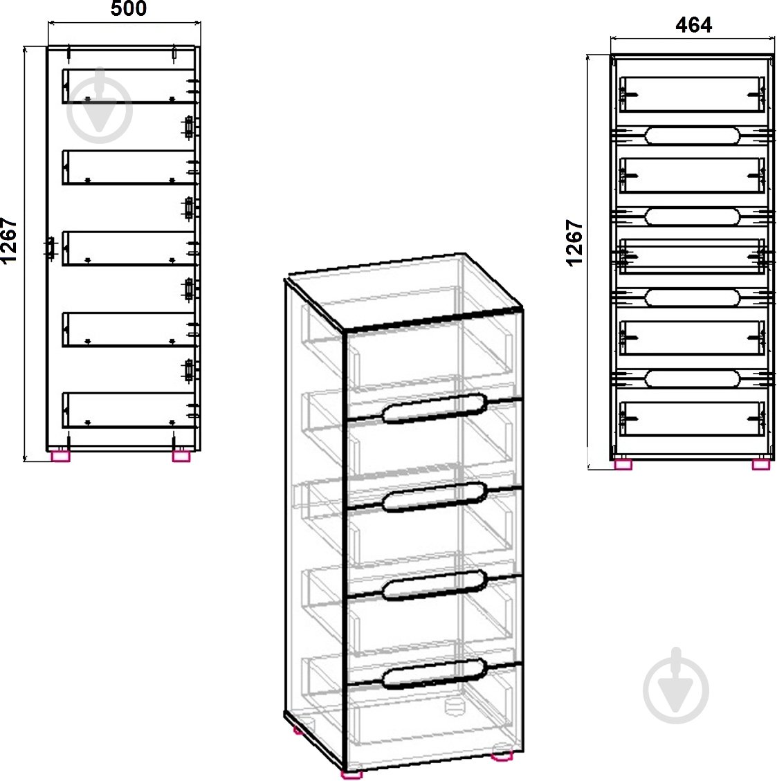 Комод Компанит МС-8 нимфея альба/нимфея альба - фото 3