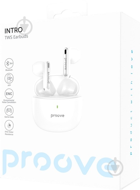 Навушники Proove Intro TWS (APP) white (TWYP53002202) - фото 5 Навушники Proove Intro TWS (APP) white (TWYP53002202) - фото 5