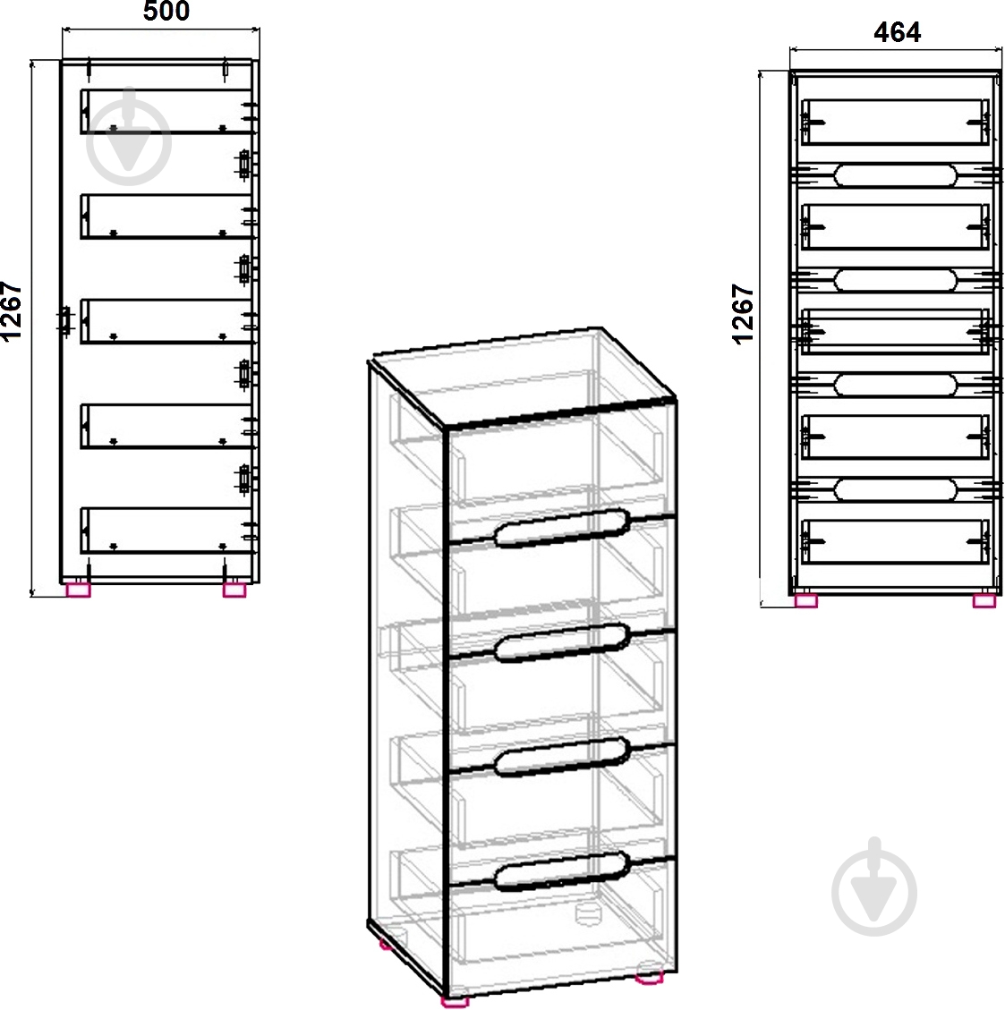 Комод Компанит МС-8 МДФ яблоня - фото 2 Комод Компанит МС-8 МДФ яблоня - фото 2